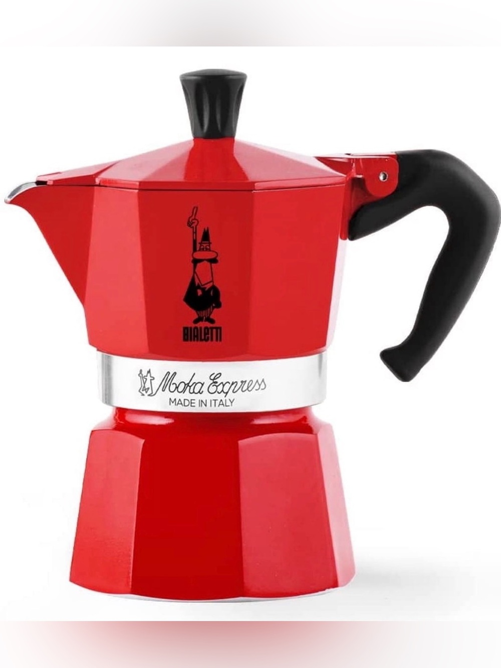 Like new Red Bialetti Moka Express 3-Cup Stovetop Espresso Maker